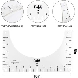 Anasido Set of 2 T Shirt Ruler Guide, T-Shirt Alignment Tool, Clothing Centering Center Design Vinyl Heat Press Measure Tools, Tshirt Rulers to Center Designs for Adult Youth Toddler Infant