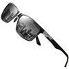 DUCO Sunglasses for Men Carbon Fiber Temples with Rectangular Polarized