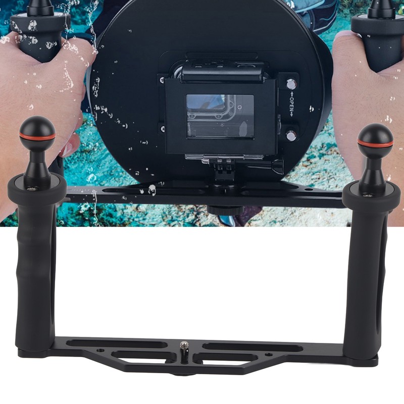 Dual Handle Aluminium Tray Stabilizer Rig Diving Underwater Camera Housings