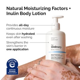 The Ordinary Natural Moisturizing Factors + Inulin Body Lotion, Lightweight Hydration for All-Day Moisture & Skin Barrier Support, Accepted by the National Eczema Association, 8.1 Fl Oz