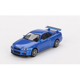 Diecast Model Car Compatible with Mini GT 1:64 Nissan Skyline GT-R (R34) V-Spec Bayside Blue Limited Edition MGT00759