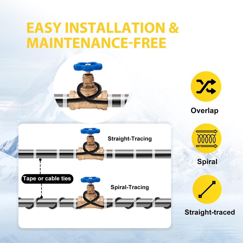 TOPDURE TDSF1 6ft Self-Regulating Heat Tape for Roof and Gutters,