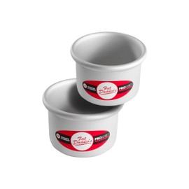 Fat Daddio's - Juego de 2 moldes redondos de aluminio anodizado, 4 x 3 pulgadas