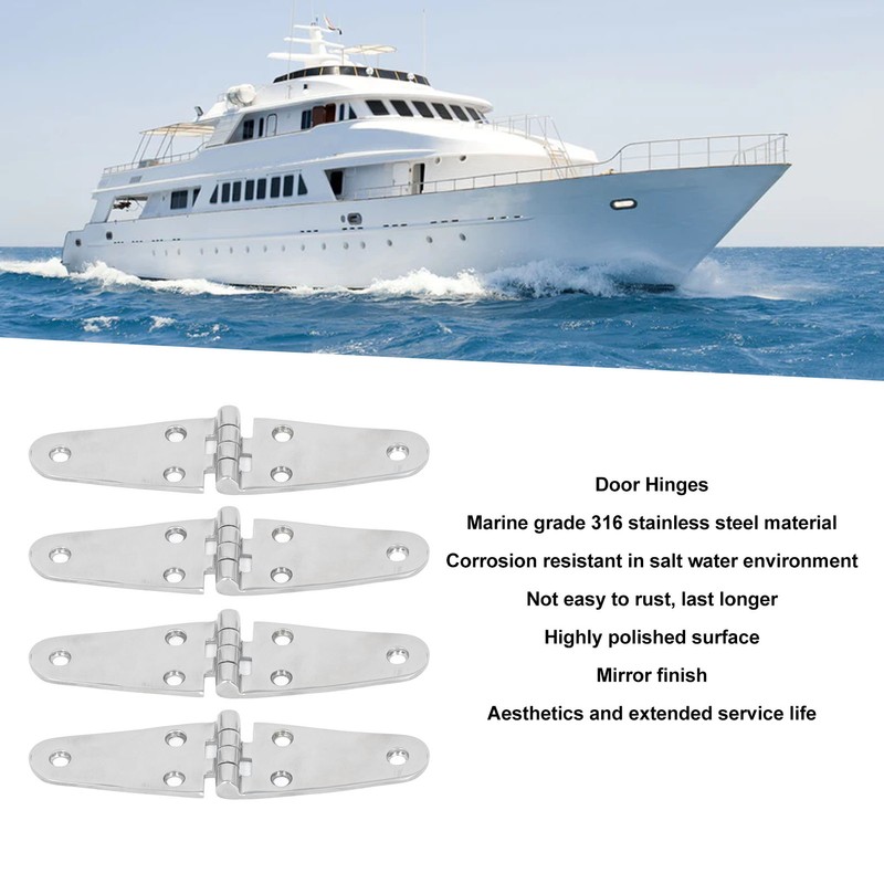 4Pcs Door Hinges 316 Stainless Steel Marine Grade for Boat