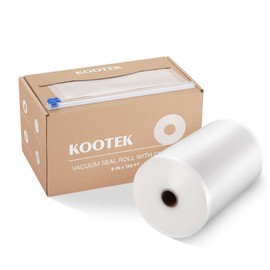 Kootek 8" x 150' Vacuum Sealer Bags Roll for Food with Cutter Dispenser, Commercial Grade Vacuum Seal Bags, BPA Free, Customized Size Food Bags for Storage, Meal Prep and Sous Vide