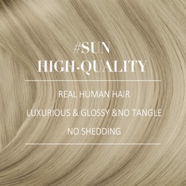 YoungSee Clip in Human Hair Extensions Ombre Blonde Clip Hair Extensions Human Hair Ombre Ash Blonde to Platinum Blonde Clip in Hair Extensions Full Head Balayage Clip Extensions 16 inch 7pcs 120g