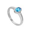 Sterling Silver Oval & Aquamarine CZ Crystal March Birth Stone