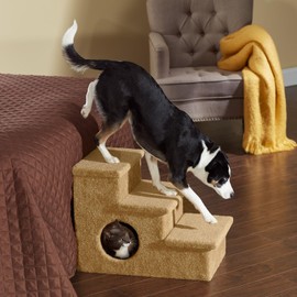 Prevue Pet Products Large Pet Steps with Hideaway Fiberboard,Polyester Beige