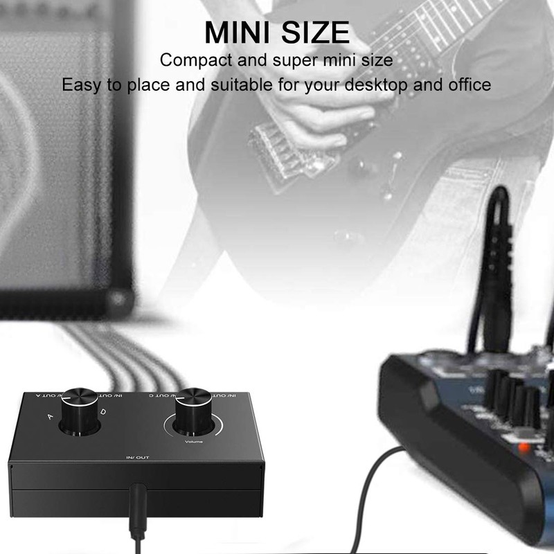 4 Port Audio Switch, 3.5mm Stereo AUX Selector, 4 Input