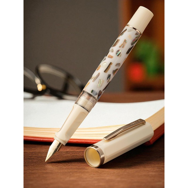 Jinhao 58 Fountain Pen - Natural Sea Shell Inlay Fine