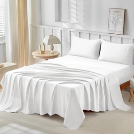 Tokokimo Extra Deep Pocket Twin Sheets Set - Ultra Soft Microfiber Bedding Set, Hotel Luxury Queen Size Fitted Sheet with Double Side Pocket - Includes 1 Fitted Sheet, 1 Flat Sheet and 1 Pillowcases