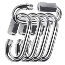 304 Stainless Steel Ring Catch Quick Link Mouth Carabiner Lock SUS304 Key Ring Connection Hardware Intrusion Prevention Fixed Chain Connection Thickness 3.5mm 5mm 8mm (M5, 5 Pack)