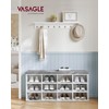 VASAGLE Shoe Bench with Cushion, Storage Bench with Padded Seat,