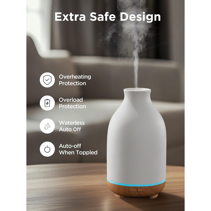 InnoGear Essential Oil Diffuser, 150ml Ceramic Stone Diffuser Handcrafted Aromatherapy