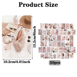 Pack of 50 Picture Collage Set, Vintage Posters for Room, Collage Print Kit, Postcard, Aesthetic Picture for Wall Collage for Room, Dormitory, Photo Display, Bedroom