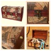 Lunari Map Pattern Treasure Chest Antique Wooden Retro Storage Box
