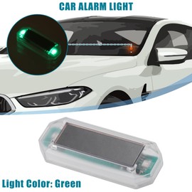 A ABSOPRO Car Solar Power Alarm Light Glow Warning Green LED Clear (Set of 2)