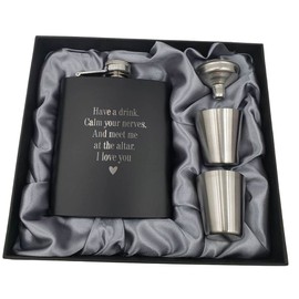 Groom Gifts from Bride on Wedding Day, Gifts for Groom to be, Fiance Gifts for Him, Bride and Groom Flask, Groom Gift, Groom Engagement, Wedding Gift for Husband, Future Husband Gifts, Hip Flask (NN)