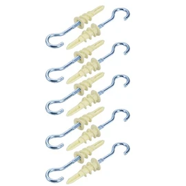 uxcell 10Pcs Self Drilling Drywall Anchor 14mm Inner Dia Zinc Plated Eye Screw Hook Assortment