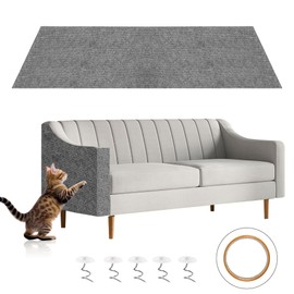 Furniture Protectors from Cats Scratching, Strong & Durable, a DIY Cat Scratching Board for Cats, Equipped with Adhesive Tape & Twist Nails, Cat Scratching Mat for Indoor Use.(39.4"x15.8")(Light Gray)