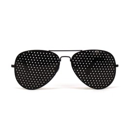 Pinhole Glasses - Basalto - Bates Method - Pinhole Holes Calibrated for Distance Position and Pyramidal Shape - Myopia Presbyopia Hyperopia or Astigmatism - Ocular Gymnastics for Improving Vision