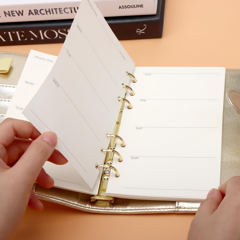 NatSumeBasics A6 Refills Paper 3.5" x 6.5" Undated Weekly Binder