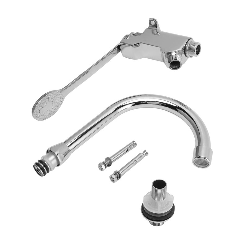 Foot Pedal Control Valve Faucet Stainless Steel Kitchen Sink Water