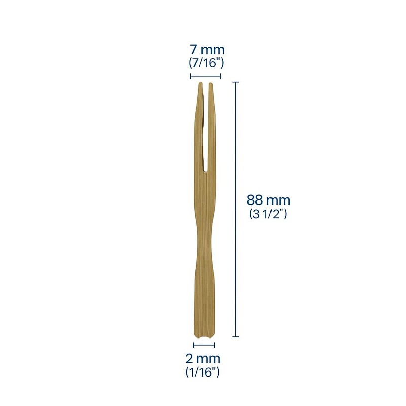 Disposable Bamboo Fruit Forks – 88mm Long, 7mm Wide, 2mm