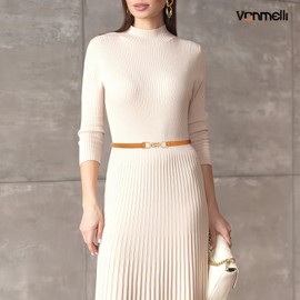 VONMELLI Ladies Thin Waist Belts for Women Faux Leather Skinny Belt for Dresses Fashion Adjustable Slim Belt Brown