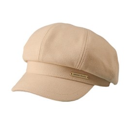 Qzkouma JSXB-7410 Casket Hat, Cap, Autumn and Winter, Cold Protection, Metal Strip Decoration, Hunting Hat, Brim Included, Women's, Men's, UV Protection, Small Facial Effect, Stylish, beige