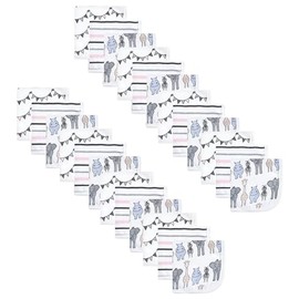 Hudson Baby Unisex Baby 24Pc Cotton Muslin Washcloths, Pink Safari, One Size