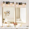 Spiglamm 3-Lights Black and Gold Bathroom Light Fixtures Over Mirror,