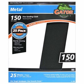 Gator 9" x 11" Emery Cloth Sanding Sheets, 150 Grit, 25 Pack