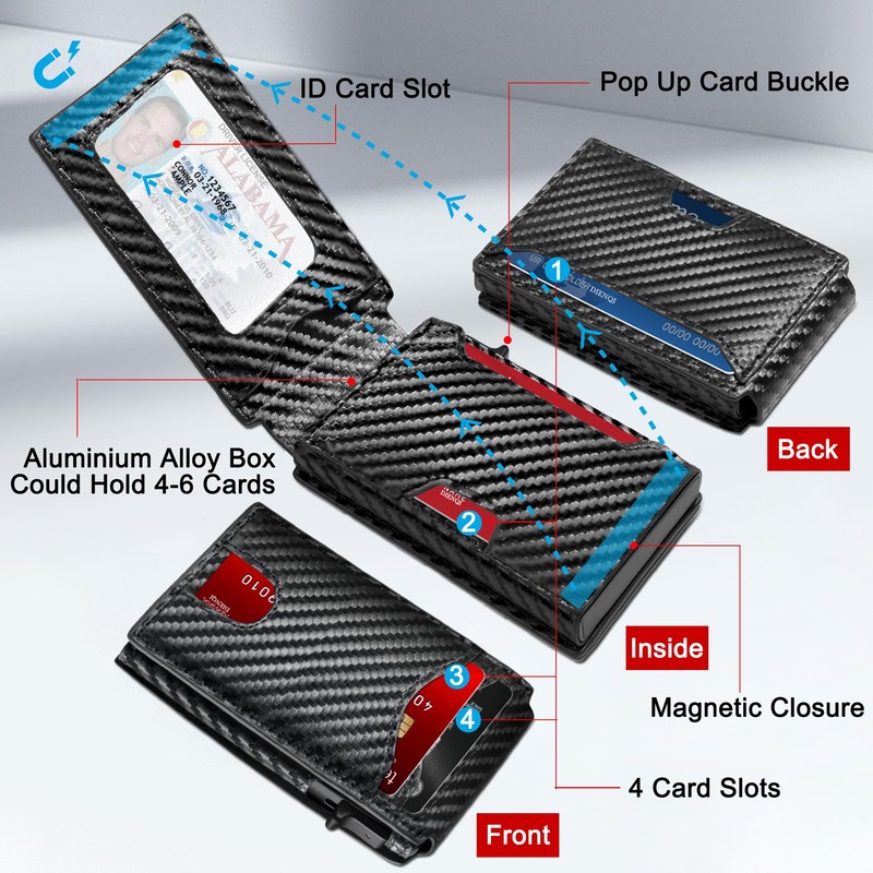 DIENQI Wallet for Men, Mens Minimalist Wallet 11 Cards, Slim