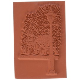 Deep Red Stamps Winter Church Rubber Stamp