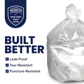 Plasticplace 55-60 Gallon Trash Bags, High-Density Garbage Bags, Clear Plastic Can Liners, 38” x 60”, Leak-Proof Heavy-Duty Trash Bag, Ideal for Home, Office, Kitchen & Commercial Use, 100 Count