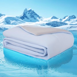 Wolliwa Cooling Comforter Queen Size Double Sided Cold Cooling Blanket for Hot Sleepers Night Sweats,Q-Max ＞0.4 Lightweight Soft Breathable Smooth Cool Summer Comforter Blanket (Light Blue, 60”x90“)