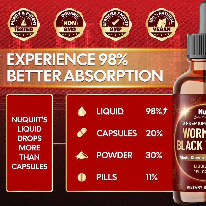 10in1 Wormwood Liquid Drops with Wormwood, Black Walnut, Whole Cloves,