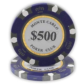 DA VINCI 14 Gram Clay Monte Carlo Poker Club Premium Quality Poker Chips Pack of 50 Purple Chips
