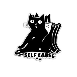 (3pcs) Funny Cat Sticker - Self Care Sticker - Animal Stickers - Cat Licking Butt - Funny Cat Lover Gift - Mental Health Decals - Durable & Waterproof - Perfect for Laptops Water Bottles Car Window
