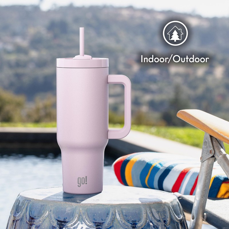 go! 40 oz Tumbler with Handle and Straw | Leakproof