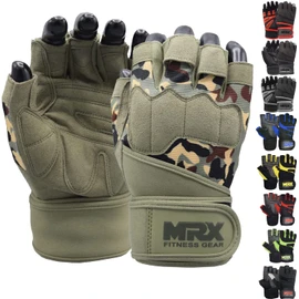 MRX Guantes de Levantamiento de Pesas para Hombres Soporte de muñeca para Entrenamiento Guantes de Gimnasio para Levantamiento Accesorios Entrenamiento Ejercicio sin Dedos para Levantamiento de Pesas