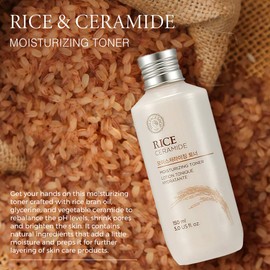The Face Shop Rice & Ceramide Moisturizing Facetoner Enriched With Rice Extracts To Brighten The Skin Suits All Skin Types, 150 ml