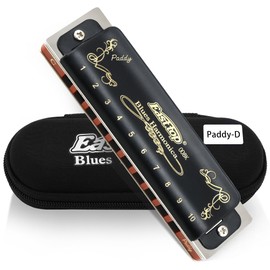 East Top Diatonic Blues Harmonica Key by Paddy D 10 Holes 20 Tones 008K Professional Blues Harmonica for Adults, Professional Players and Students
