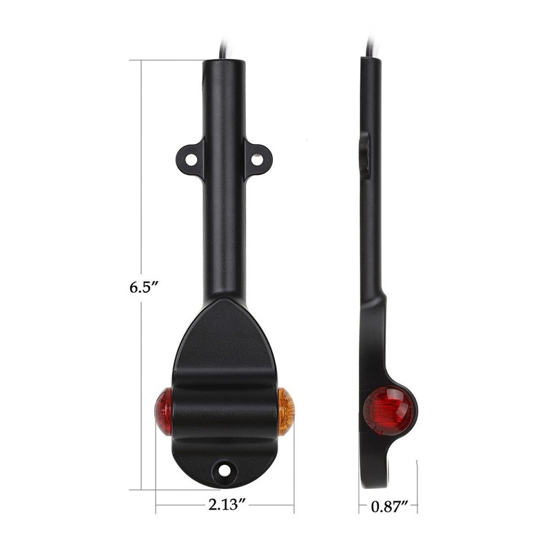 Partsam 2Pcs RED AMBER LED Trailer Fender Lights Bullet LED