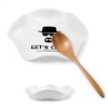 Funny Let's Cook Ceramic Spoon Rest for Kitchen Counter Stove