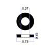 Thick Neoprene Rubber Washers 3/4" OD X 3/8" ID X