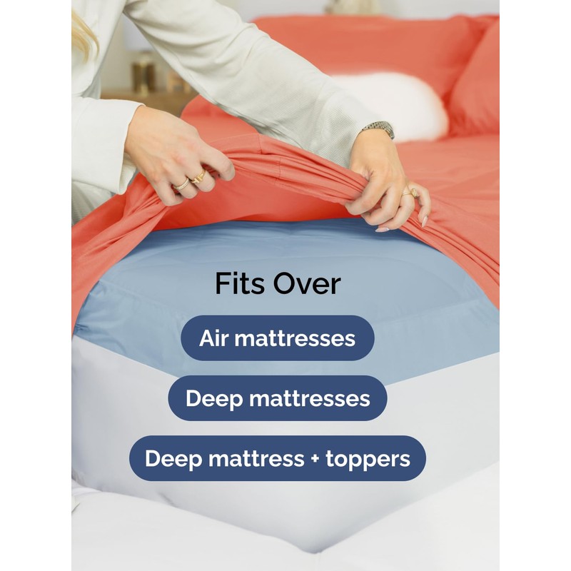 Extra Deep Split King Sheet Set - 7 Piece Breathable
