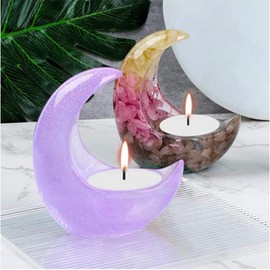 Moon Candle Holder Resin Molds,Tea Light Candle Holder Mold for Epoxy Resin Casting Craft Home Decoration