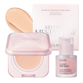Clio Kill Cover Mesh Glow Essential Cushion Special Set [Main Product + Refill] + Free Long-Lasting Base, 23N Ginger, 1 / 클리오 킬커버 메쉬 글로우 에센셜 쿠션 기획세트 [본품+리필]+착붙베이스 증정, 23N 진저, 1개